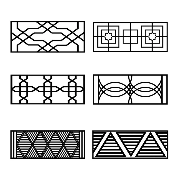 Set of black fences — Stock Vector