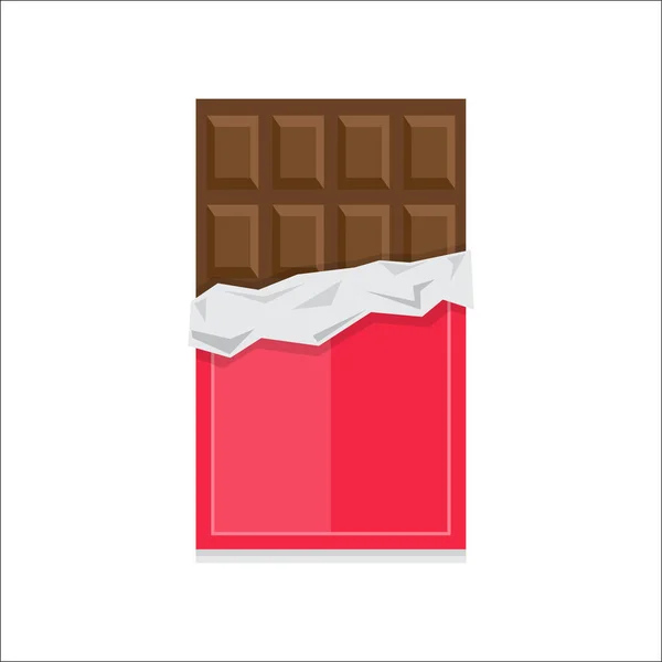Chocolade bar pictogram, vectorillustratie — Stockvector