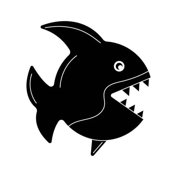 Černá ryba ikona — Stockový vektor