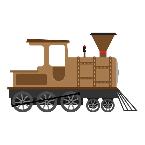 Cartoon Old steam locomotive, vector illustration — Stock Vector