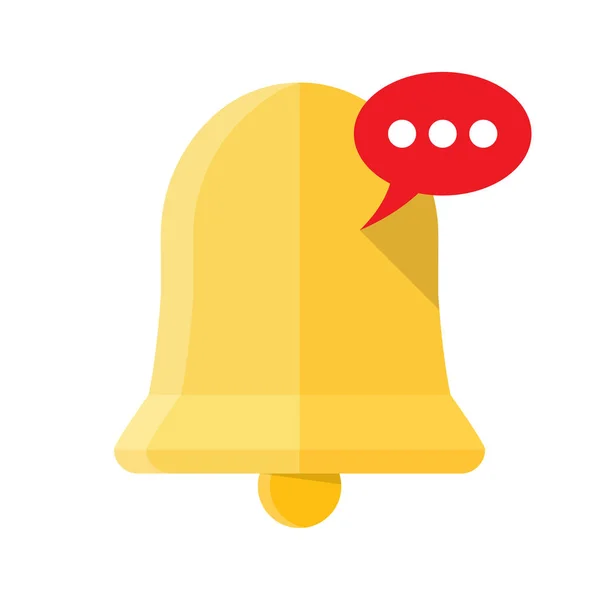 Nouvelle icône de notification, signe de cloche à main, isolé sur fond blanc — Image vectorielle