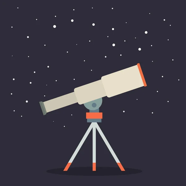 Telescope, astronomers equipment for observation — Stock Vector