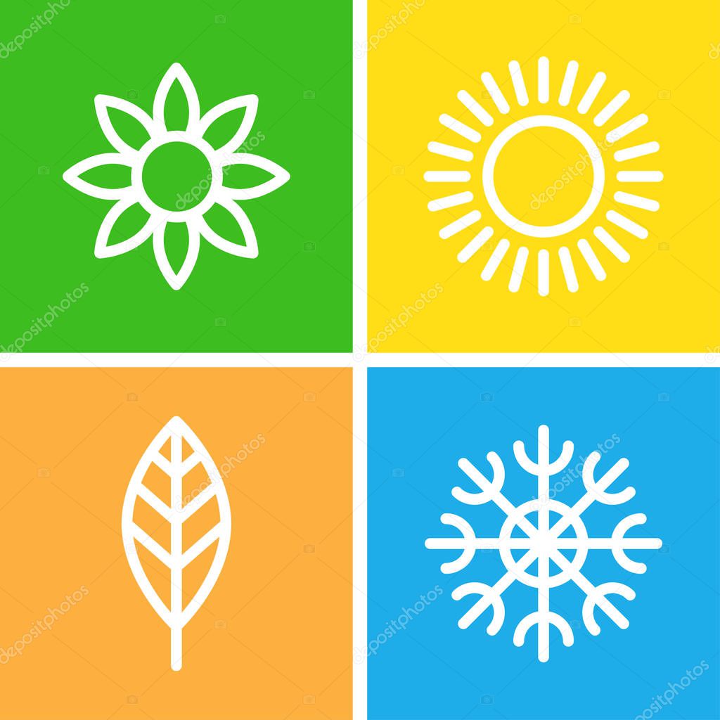 Seasons - winter, spring, summer and autumn.