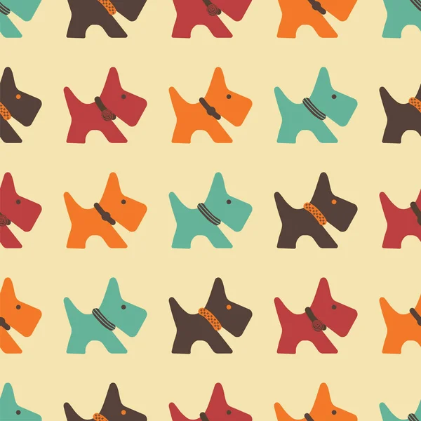 着色された犬とパターン — ストックベクタ