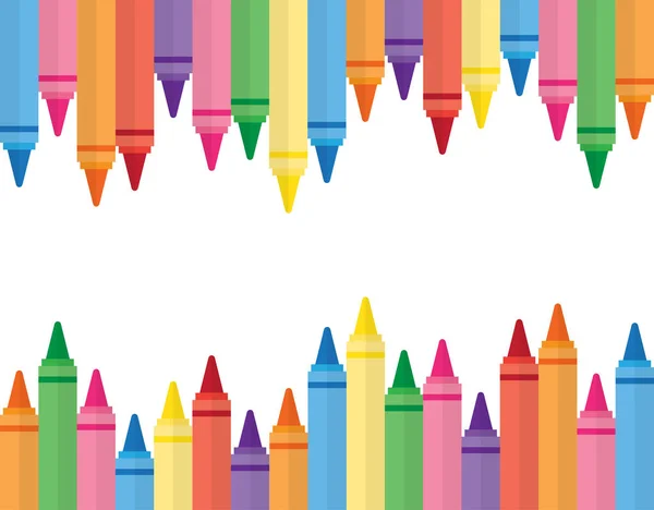 Cera lápis de cera coloridos — Vetor de Stock
