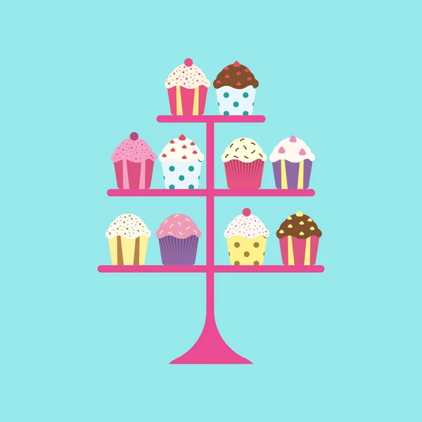 Cupcakes σε περίπτερο — Διανυσματικό Αρχείο