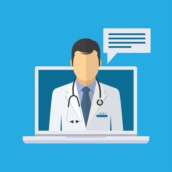 Online Tıbbi Danışma ve destek. Online doktor — Stok Vektör