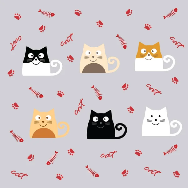 Set of cute cats — Stock Vector