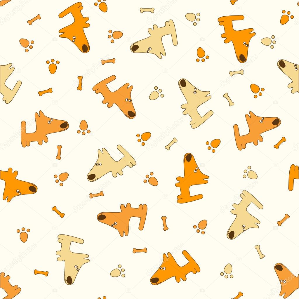 pattern with cartoon dogs