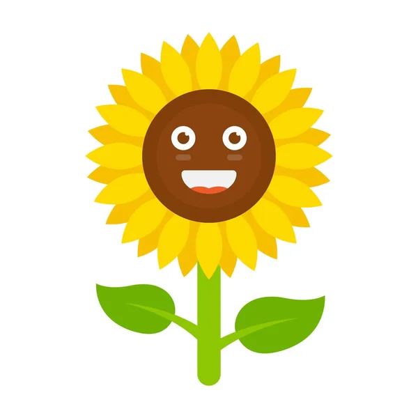 Fleur au visage souriant, tournesol souriant . — Image vectorielle