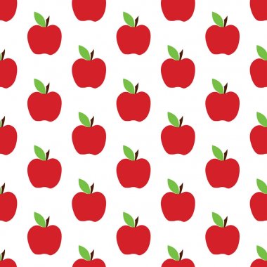 elma desen beyaz zemin üzerine
