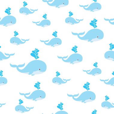 Sevimli balina ile kesintisiz deniz desen