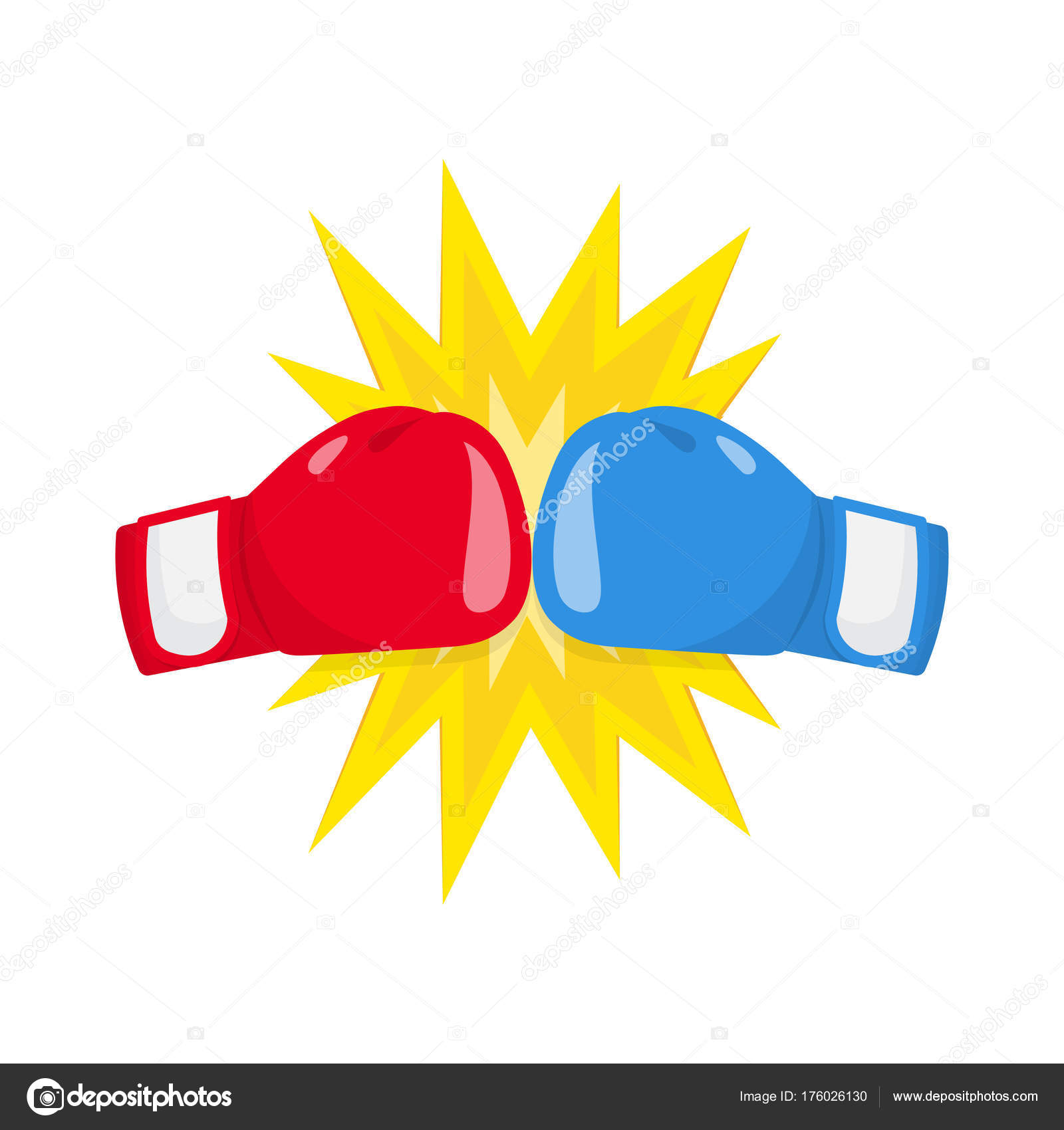 Boxing gloves fight icon, red vs Stock Vector by ©Makc76