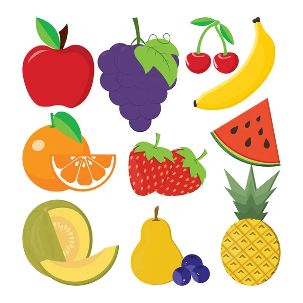 Conjunto de frutas — Vector de stock