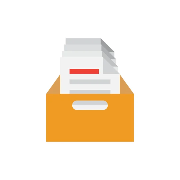 Archivos caja de archivo icono. ilustración vectorial — Vector de stock