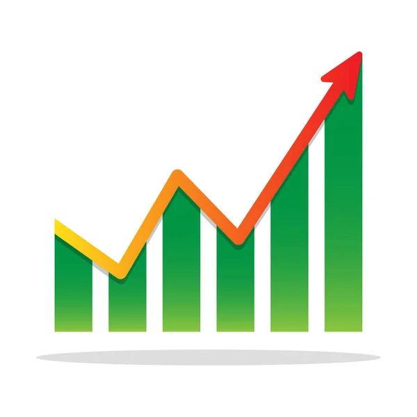 Crescimento financeiro, infográfico. Ícone gráfico — Vetor de Stock