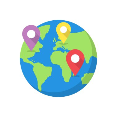 Hedef iğne ile Dünya Haritası.