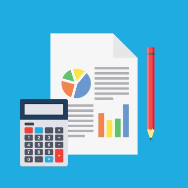 Finansal analiz, kalem ve hesap makinesi ile levha planlama