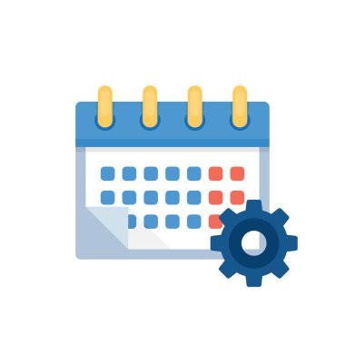 takvim düz ikon vektör illüstrasyonu