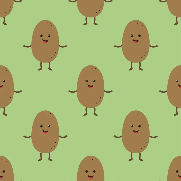 Pattern with cartoon potatoes — Stock Vector