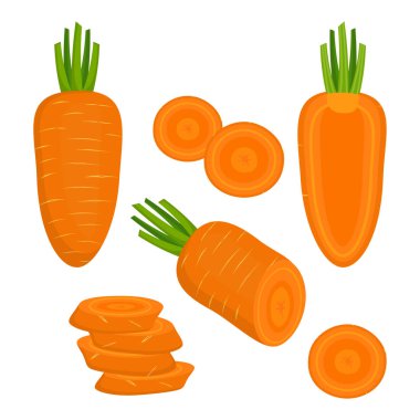 havuç ile beyaz arka plan üzerinde ayarla