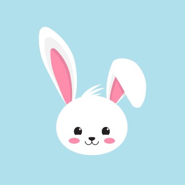 Mutlu Paskalya tavşanı, beyaz sevimli tavşan