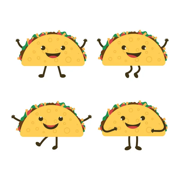 Sada s kreslenými tacos — Stockový vektor