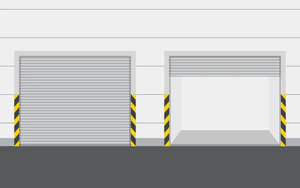Portes d'obturateur d'entrepôt à rouleaux — Image vectorielle
