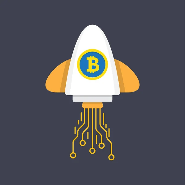 Bitcoin rakétát indít — Stock Vector