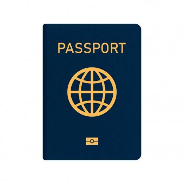 Biyometrik verilerle vektör uluslararası pasaportu.