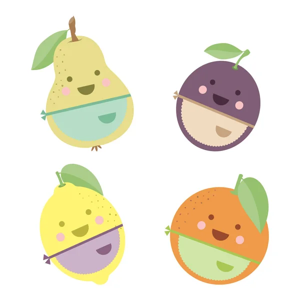 Chefs de fruits mignons — Image vectorielle