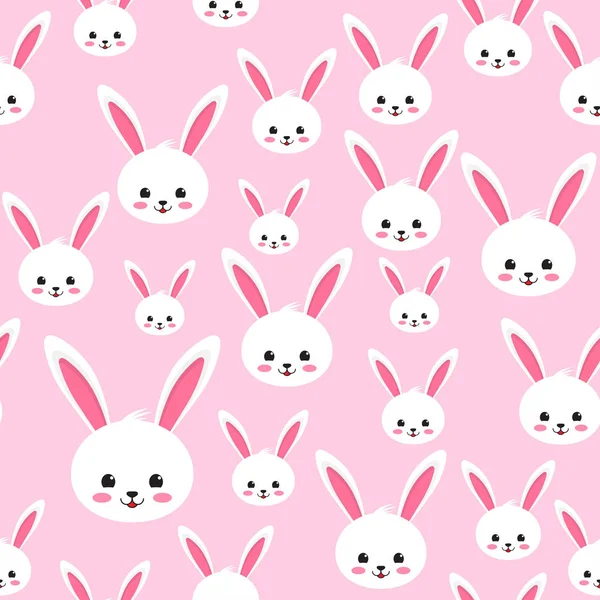 Lapin de Pâques motif sans couture sur fond rose — Image vectorielle