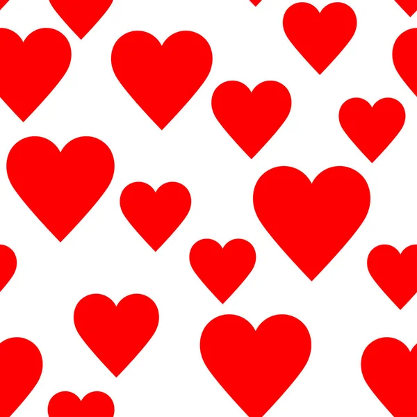 Rote Herzen nahtloses Muster — Stockvektor