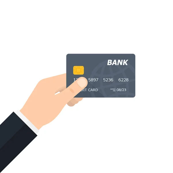 Cartão de crédito à mão. ilustração vetorial —  Vetores de Stock