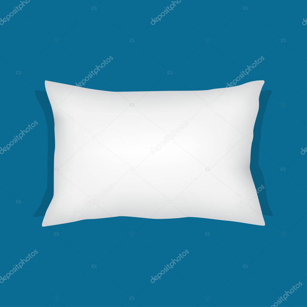 white rectangular pillow, cushion vector illustration