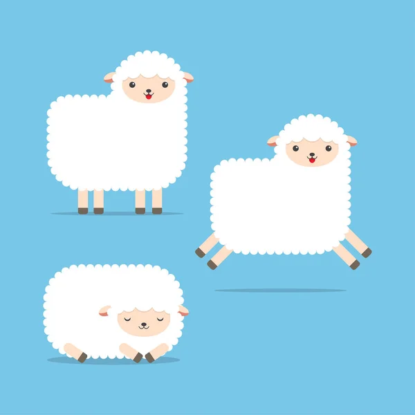 Cute cartoon sheep set. — Stock Vector