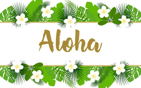 Banner aloha exótico — Archivo Imágenes Vectoriales