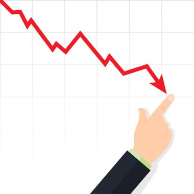 Maliyet azaltma kavramı. Aşağı inen ok