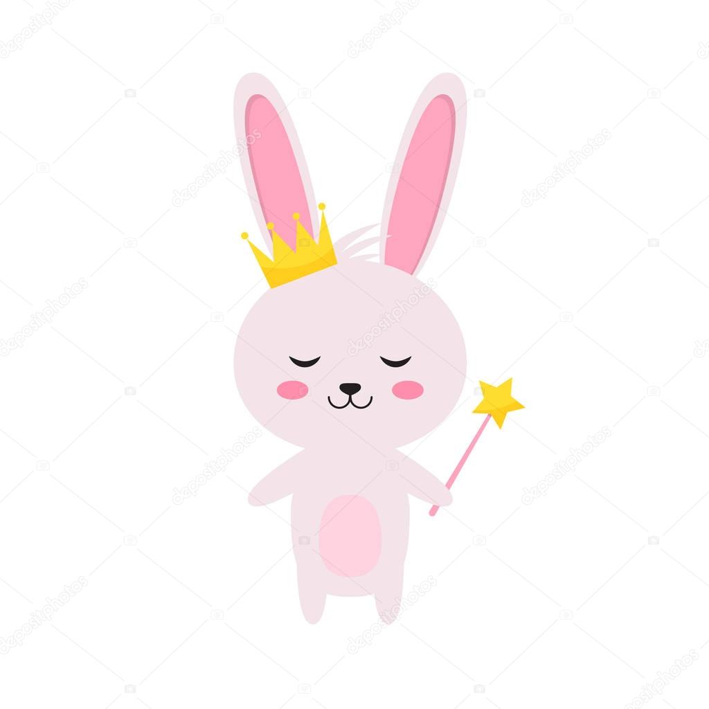 princess rabbit with magic wand and crown