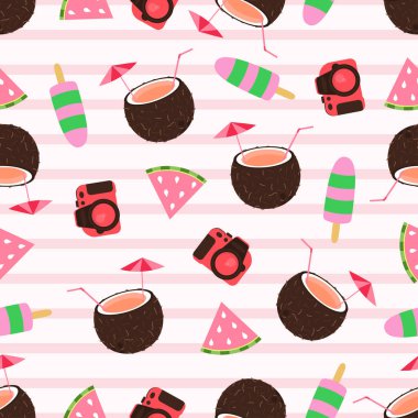 Yaz deseni ile fotoğraf makinesi