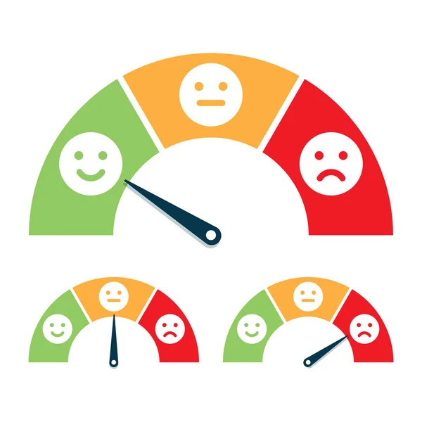Conceito de feedback, avaliação por emoticons — Vetor de Stock