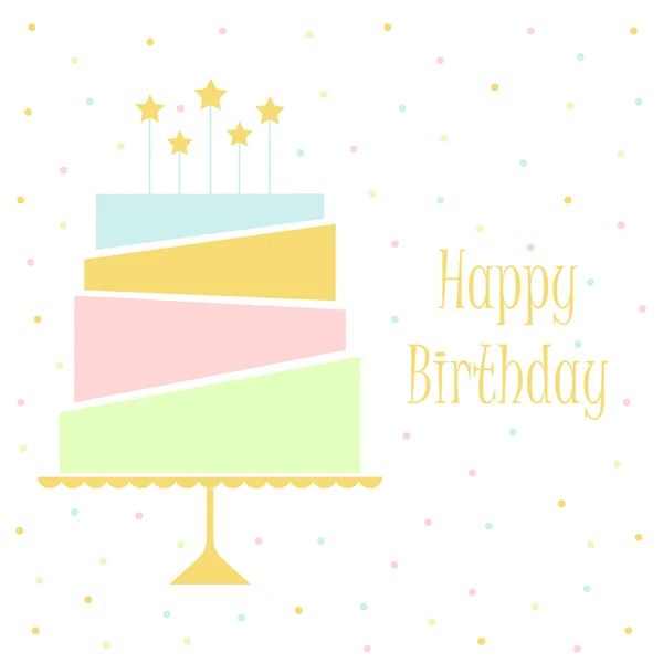 Urodzinowy tort karty — Wektor stockowy