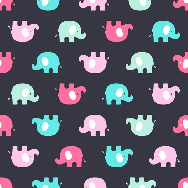 Візерунок з рожевими і синіми слонами — стоковий вектор