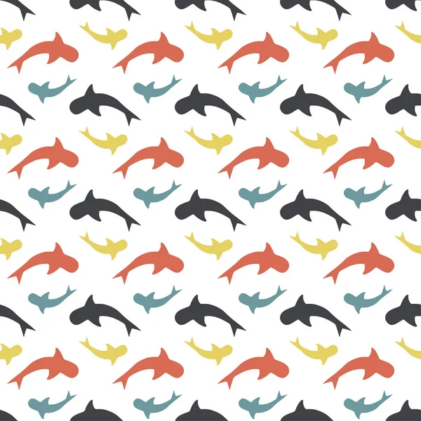 Χρώμα μοτίβο με καρχαρίες — Διανυσματικό Αρχείο