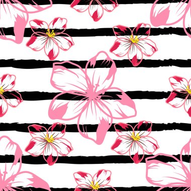 çiçekler bir çizgili arka planda 1