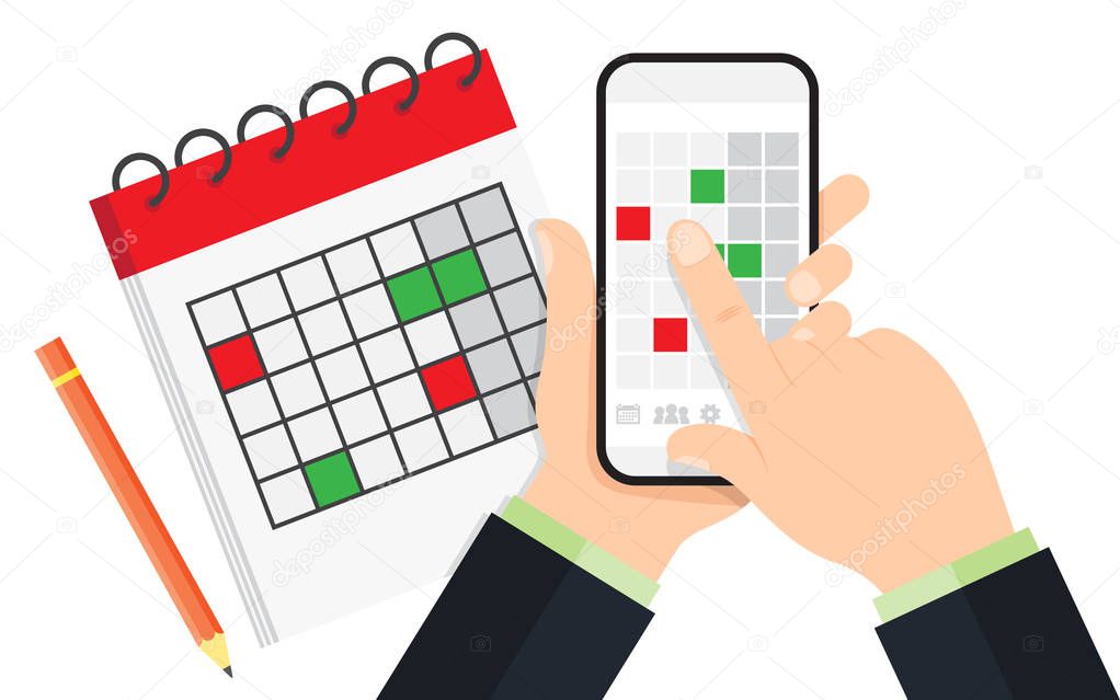 Planning on smartphone in calendar app