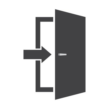 Kapı simgesi. Acil çıkış işareti