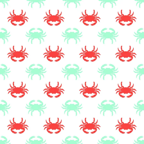 Pattern with colored crabs — Stock Vector