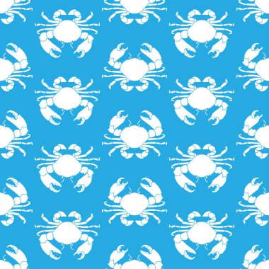 Yengeç ile Seamless modeli. Deniz ürünleri