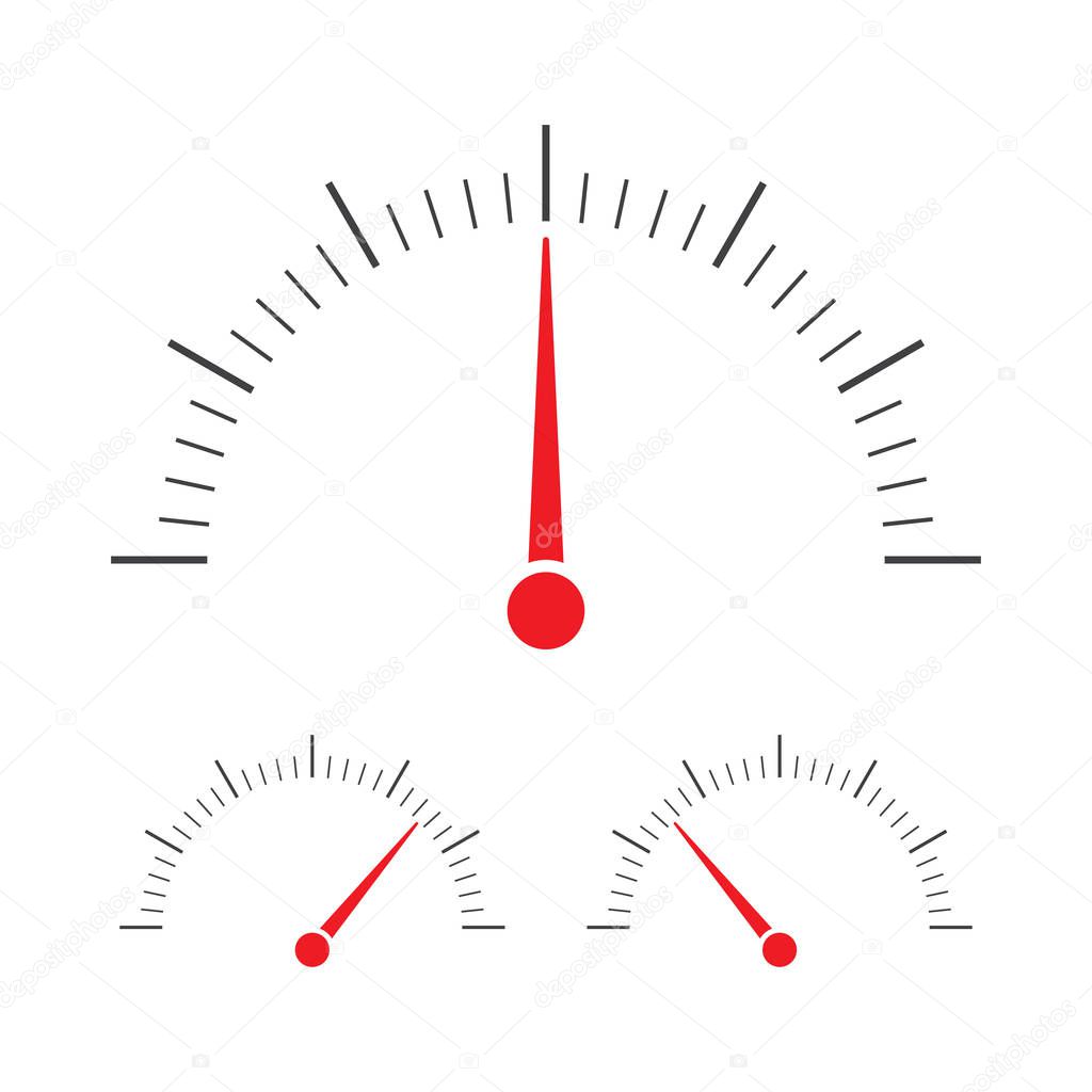 Tachometer, speedometer and indicator icon.